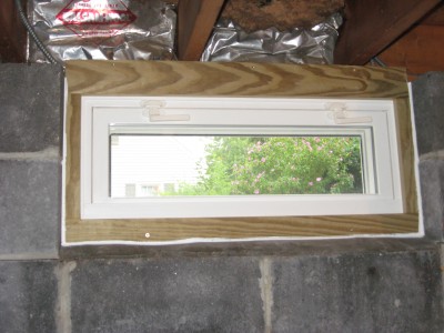 After basement window repair